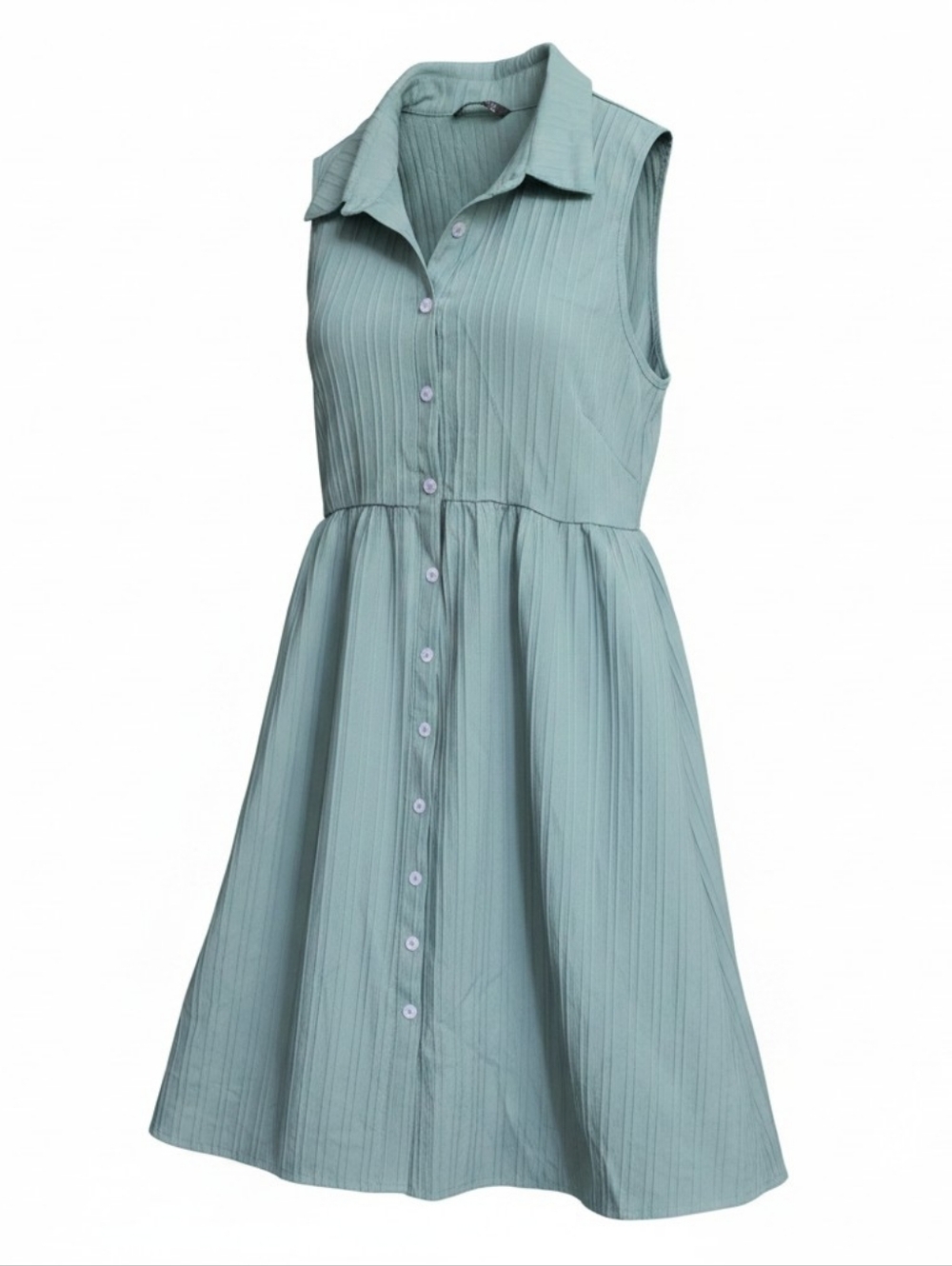 🔴Bloomchic Sleeveless Collared Button-Front Midi Dress in Sage Green